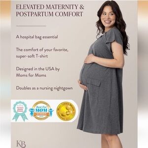 Kindred Bravely gray dress gown maternity nursing hospital S